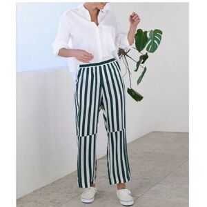 NWT All Year around (AYR) The Flow State Pant in Glass Green Regatta Stripe.